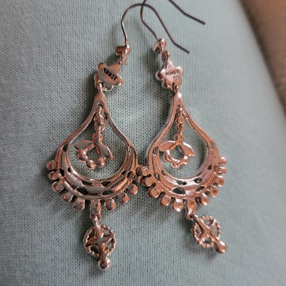 Vintage Monet Teardrop Dangle Earrings - Picture 7 of 7